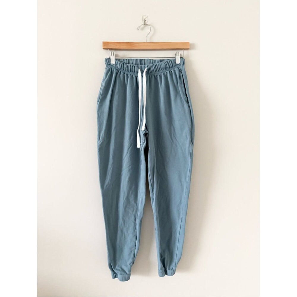 RE Real Essentials Blue Cotton Blend Drawstring Jogger Lounge Pants Size XS